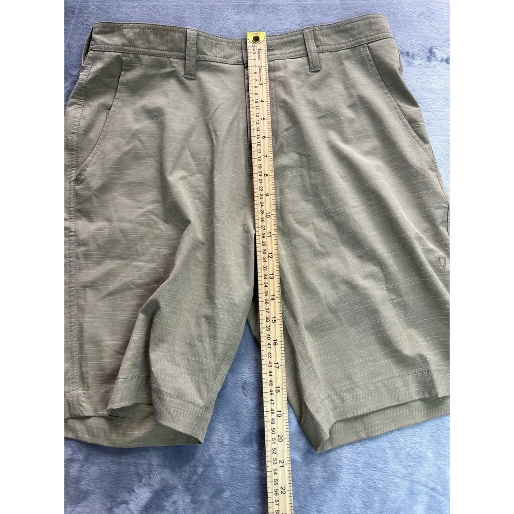 Vissla Hybrid Shorts Mens 31 Khaki Tan Upcycled Stretch Walkshorts‎ M2015FIN